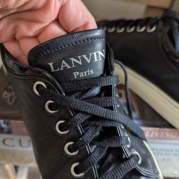 Lanvin Paris Black and Silver Women's Sneakers - Picture 7 of 12